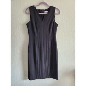 Calvin Klein Women's Sheath Sleeveless Deep V-Neck Dress 8